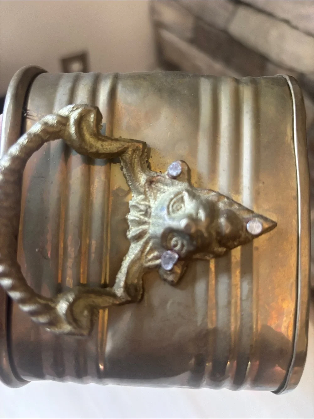 Decorative Long Metal Tray in Brass Finish - Home Bath